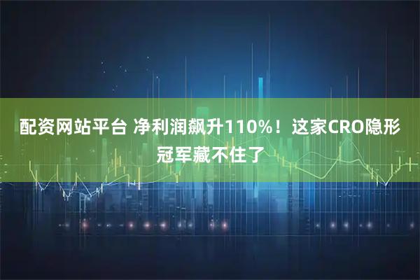 配资网站平台 净利润飙升110%!这家CRO隐形冠军藏不住了